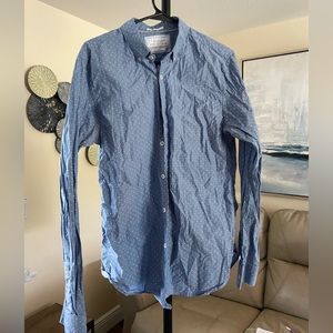 Blue Cactus Man Men’s Long Sleeve Button Down Shirt (M)